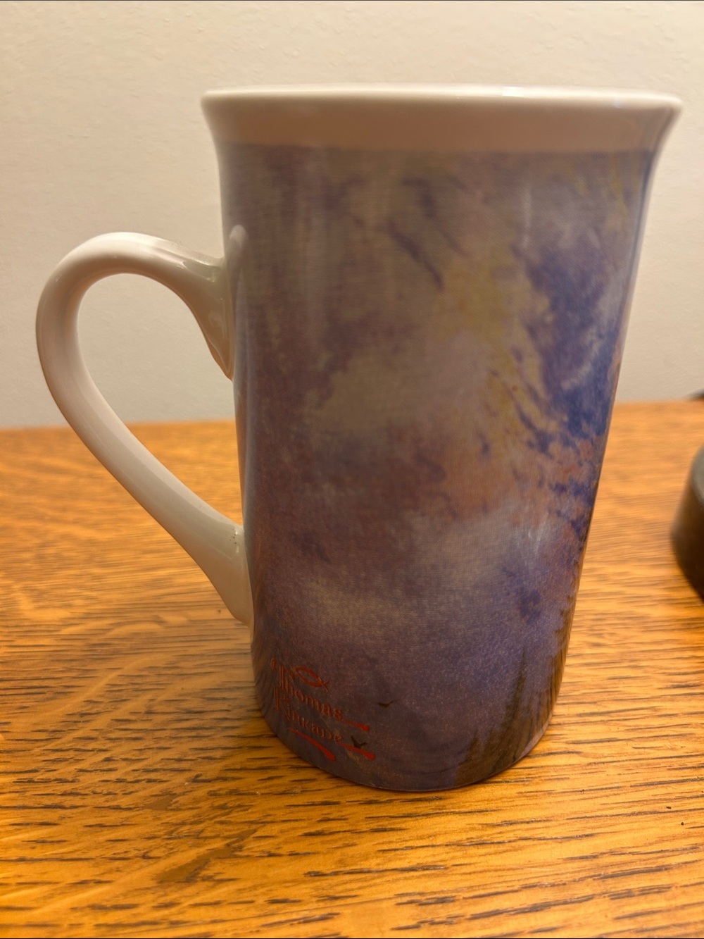 Thomas Kinkade Winter Cottage Mug - Blue, White, Gold - Picture 4 of 9
